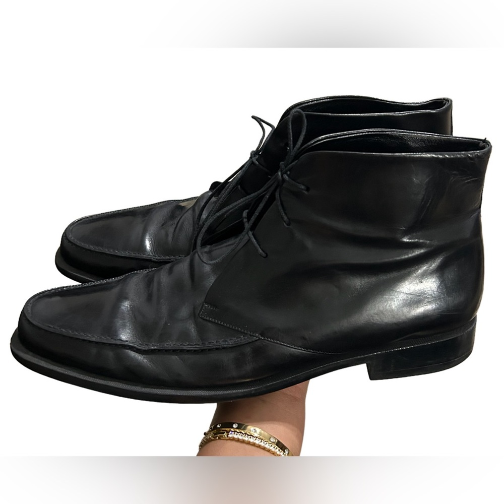 Men’s Gucci Black Leather Boots Sz 11D - Picture 4 of 6